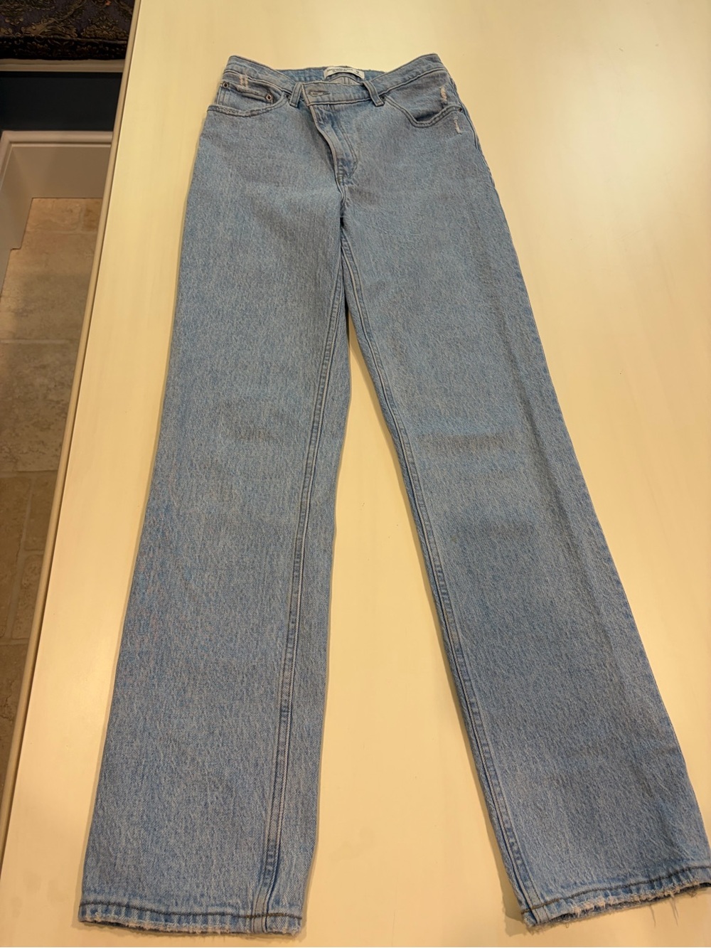 Abercrombie & Fitch Light Blue Straight-Leg Women's Jeans